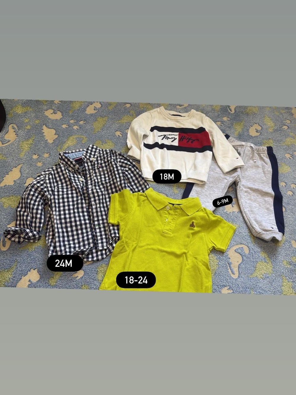 Tommy Hilfiger Cream Sweater with Navy & Red Stripe - Kids Top